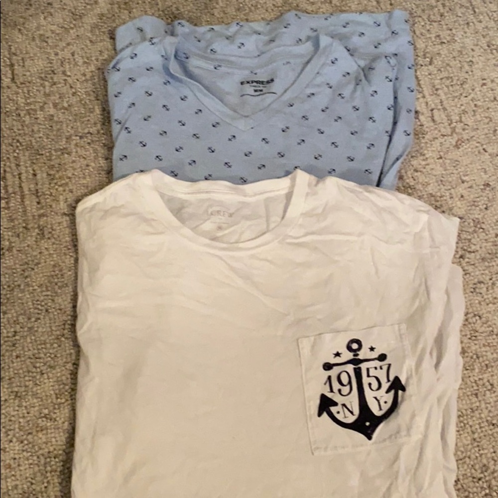 Express and J Crew anchor tees